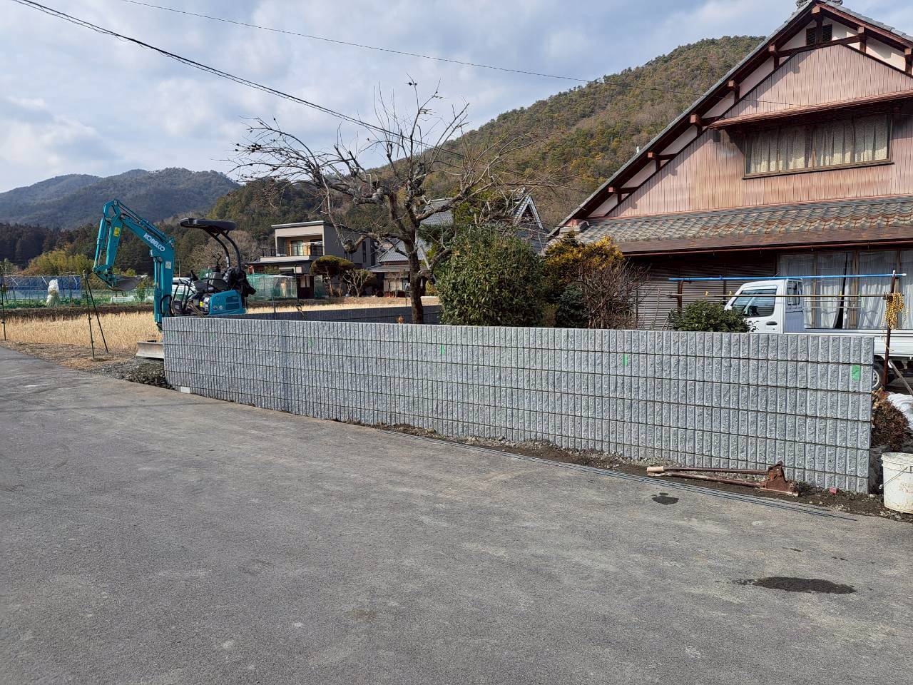 京都府　境界ブロック工事